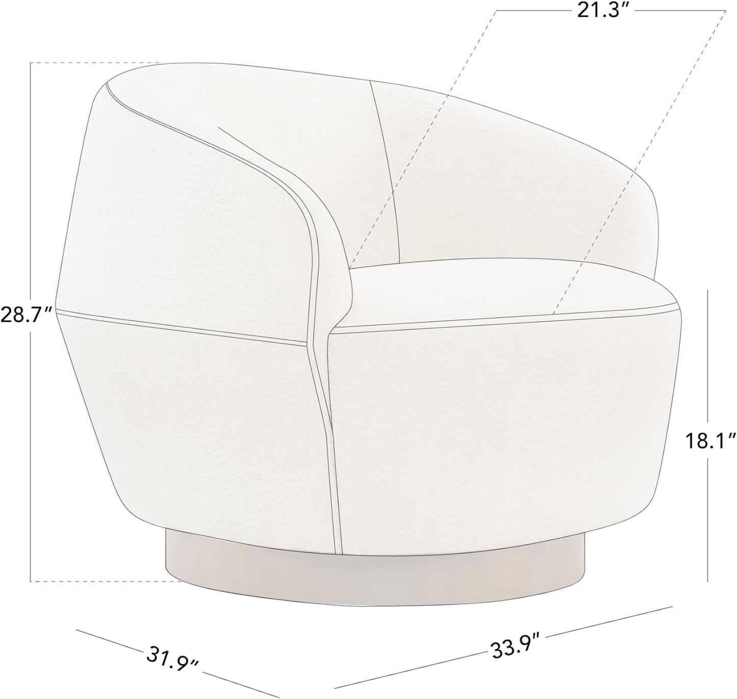 Swivel Round Barrel Modern Armchair