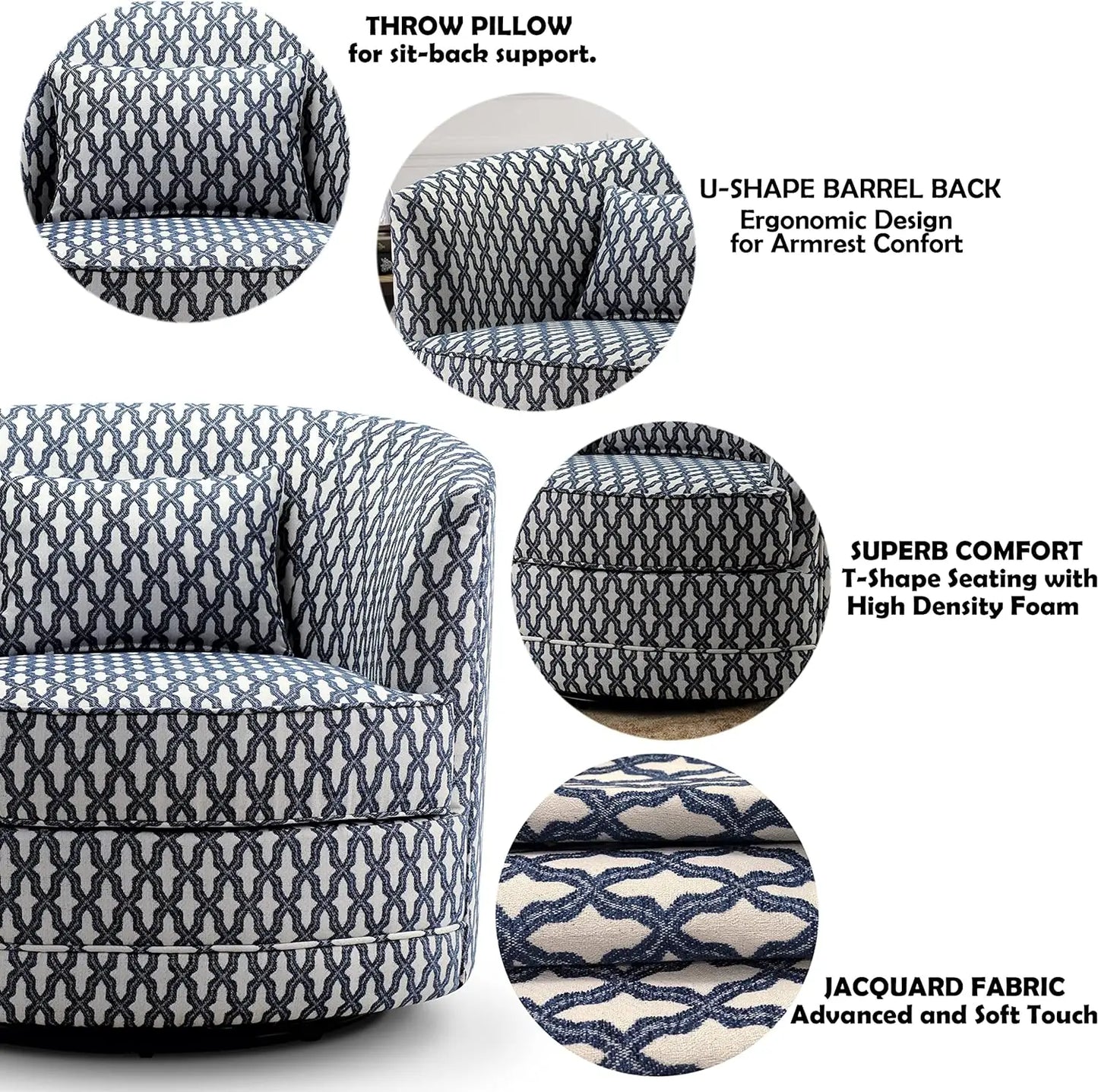 MOON Swivel Barrel Chair