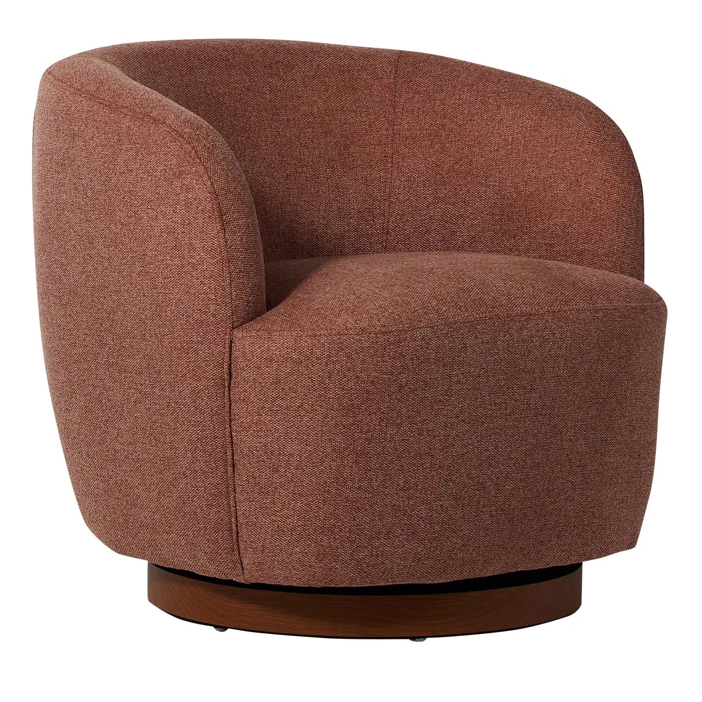 NOON Swivel Accent Chair Armchair with Curved Back Linen Fabric