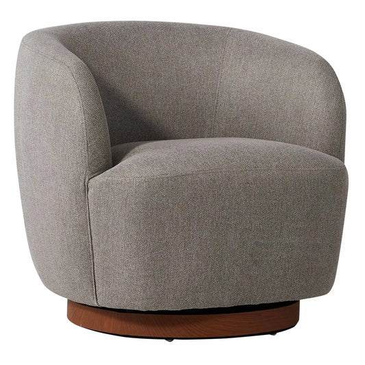 NOON Swivel Accent Chair Armchair with Curved Back Linen Fabric